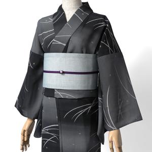 撫松庵 あやめ縞 オフ白 セオアルファ 菖蒲 単衣 夏着物 浴衣 仕立て