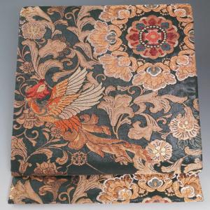 袋帯 龍村美術織物 新品 仕立て上がり品 特選 透錦文 六通 黒色 帯