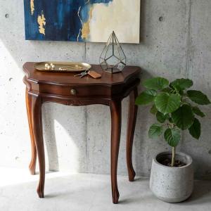 コンソールテーブル 木製 イタリア 猫脚 象嵌 完成品 イタリア製 588