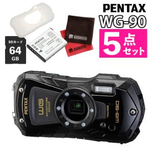 ペンタックス デジタルカメラ ブラック WG-90 プロテクター＆SDカード