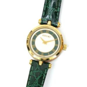 GUCCI（グッチ） 腕時計 クオーツ ピンク革ベルト 6300L ゴールド盤