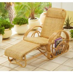 籐 ラタン rattan 寝椅子 シェーズロング リクライニング チェア