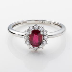 ビルマ産GIA産地鑑鑑別書付 上質天然ルビー 1.00ct ダイヤ0.40ct