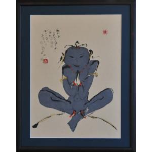 徳永貞一「咲かせにゃなるまい」日本画（墨彩画）【1点物】作品番号25