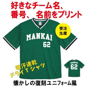 南海ホークス風 吸汗速乾ドライTシャツ 背番号 野球 誕生日 レジェンド