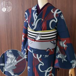 洗える着物 袷 小紋 日本製 ] 撫松庵 仕立て上がり きもの 大江戸