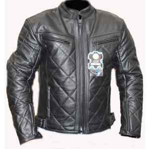 激シブ 本革 キルティングショルダー ライダースジャケット