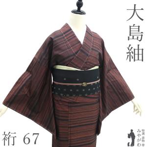 結城紬 着物 未使用 奥順 はたおり娘 正絹 80亀甲 ネイビー 紺 ブルー