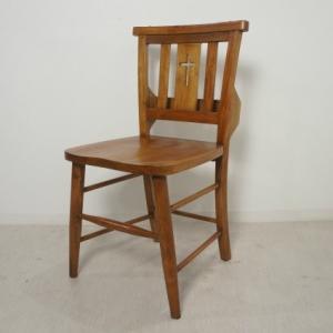 英国アンティーク調 チャーチチェア ボックス付 クロス マホガニー