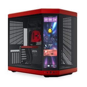 HYTE PCケース Y70 レッド 独自のピラーレス式パノラマ強化ガラスを
