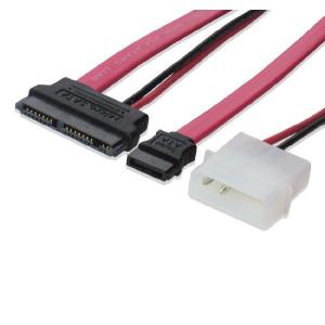 Slimline SATA⇔SATA、SATA電源変換ケーブル50cm : エスエージェー