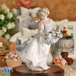 陶器人形 ドレスを着た女性 西洋陶器 インテリア オブジェ イタリア