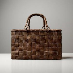 胡桃皮かごバッグ くるみかごバッグ 手作り 籠バッグ 内布付き 和服