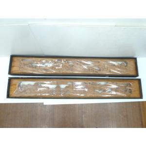 中古】透かし彫刻 欄間 宇峰作 松竹梅 2間1組 W2265×D100×H360mm 杉