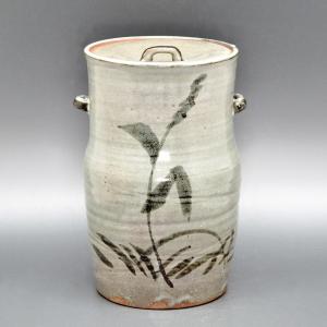 茶道具 茶道 抹茶 送料無料 水指（水差・みずさし） 色絵 一重口水指