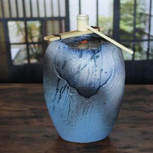 信楽焼 つくばい水月かけひ 陽炎 水音の電動ツクバイ 循環式 陶器