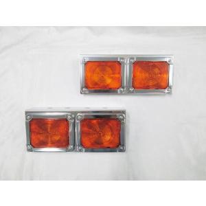 トラック サイドウィンカーランプ 3連 小糸製ランプ使用 ステー付 左右