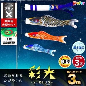 ぷりふあ 鯉のぼり 庭用 こいのぼり 彩光鯉 SIRIUS 5m 8点セット 庭園