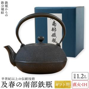 及源鋳造 OIGEN 南部鉄器 鉄瓶なつめアラレ 1.2L (実用900mL) H-143 及