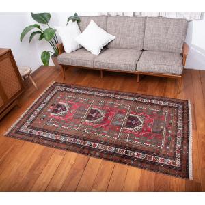 送料無料 ラグ バローチ アンティーク マット 遊牧民バローチの手織り