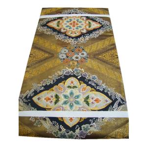 きものしらゆり 本場筑前博多織 紬地 さつま色泥染 袋帯 正絹 仕立て