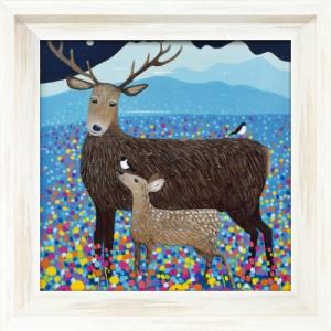 絵画 田村隆枝 油絵 肉筆油絵 雪山風景画 点描画 特別寸法 送料無料