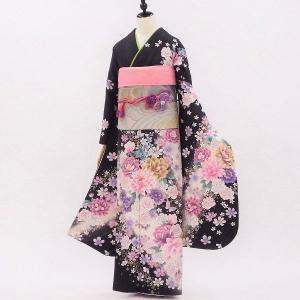 正絹振袖+半衿付き長襦袢+帯+帯揚+帯〆+重衿 6点セット 春の夜の夢