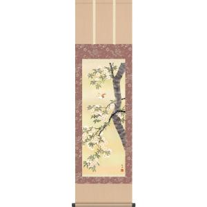 掛軸 (掛け軸) 年中掛け 四季花 石田大寿 尺五立 約横54.5cm×縦190cm