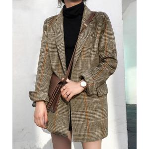 DAY CLOSET ジャケット テーラードジャケット 千鳥柄ウエストマーク