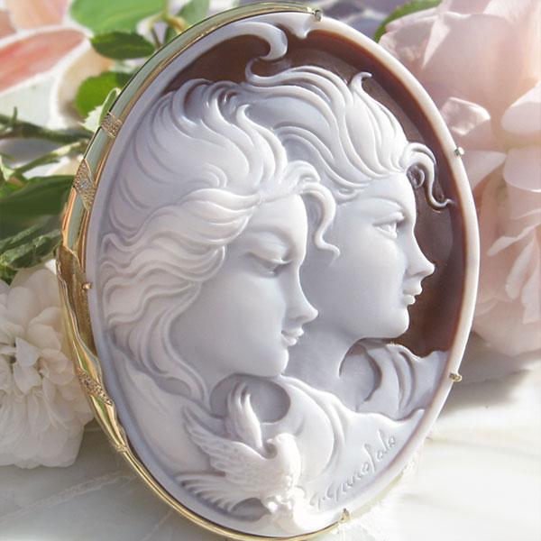 CAMEO（カメオ） Gennaro Garofalo作 サードニクスシェルカメオK18天然