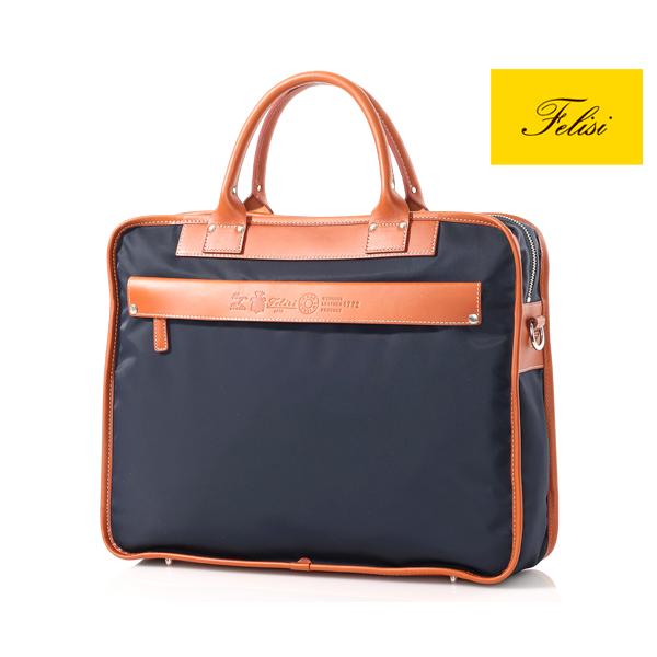 Felisi（フェリージ） ビジネスバッグ/ブルー×ライトブラウン メンズ