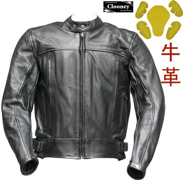 Clooney 本革 カウハイドレザージャケット J03 牛革 春秋冬 メンズ