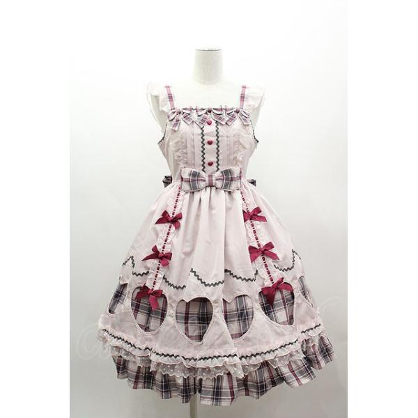 Angelic Pretty / Heartfulチェックジャンパースカート ピンク I-25-03