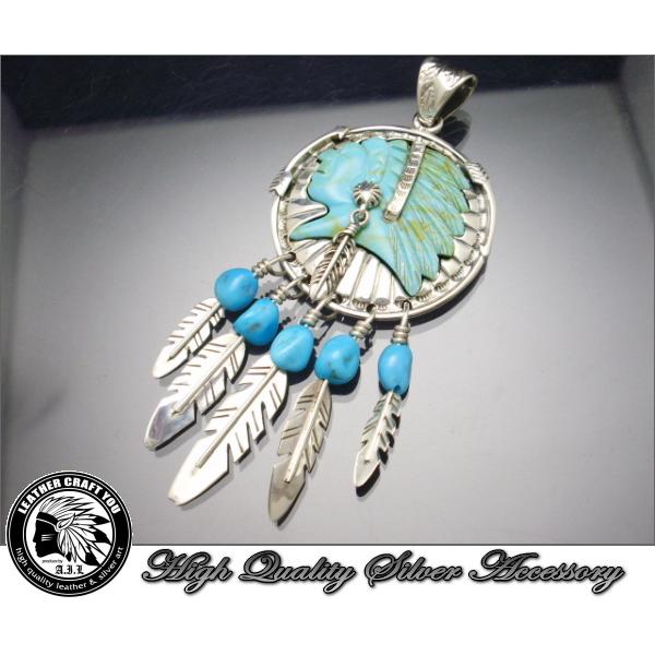 インディアンジュエリー ペンダントトップ シルバー925×ターコイズ