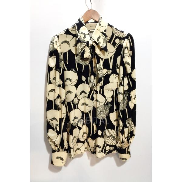 GG 代官山)GUCCI グッチ 国内正規 652693 フローラルプリント シルク