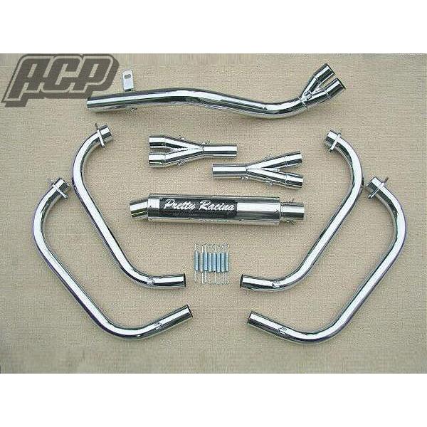 プリティー製 イナズマ400 極タイプ2 4-2-1 マフラー メッキ