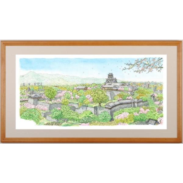 風景絵画、鬼ヶ城と熊野灘、F8号、油絵額入り 風景絵画、鬼ヶ城と