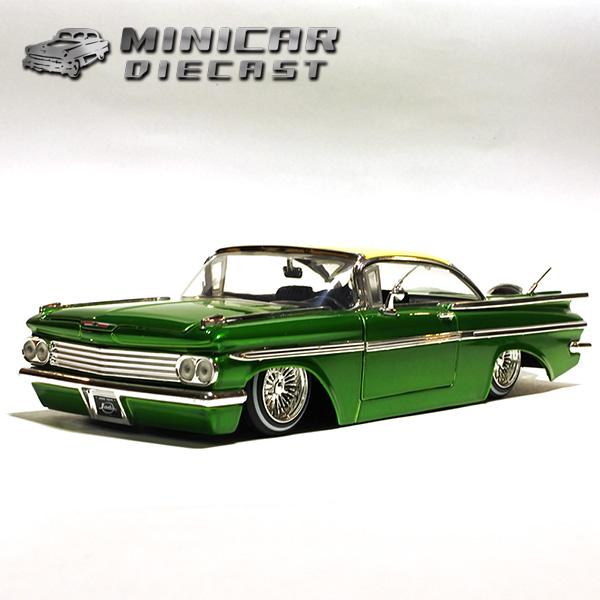 Jada 1/24 箱入り ミニカー 1959 CHEVROLET IMPALA グリーン イエロー