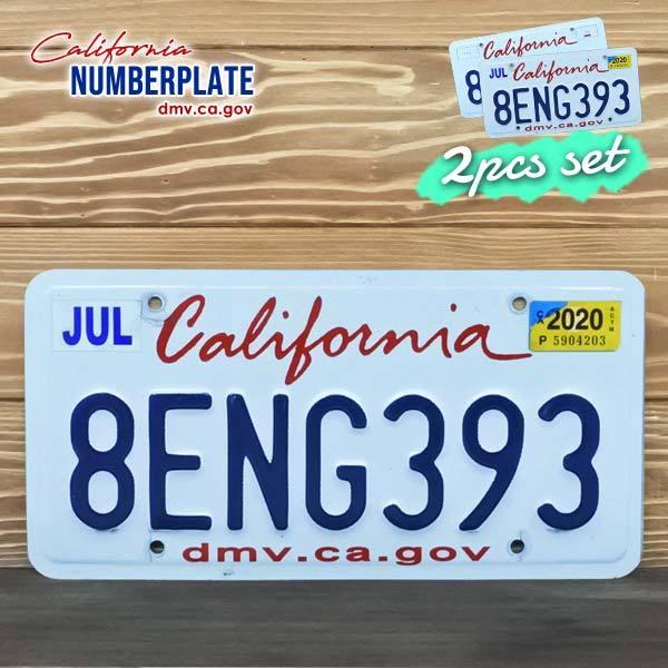 USED品 アメリカ USED ナンバープレート 2枚セット 8ENG393