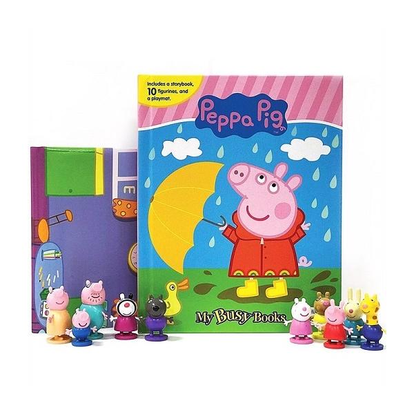 ペッパピッグ マイ ビジー ブック 英語絵本 フィギュア 10体入り