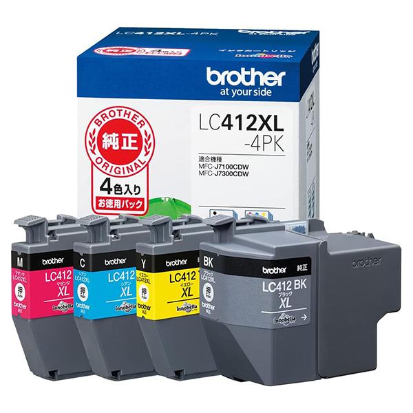 ブラザー工業 Brother LC412XL-4PK ブラザー純正 インクカートリッジ 4