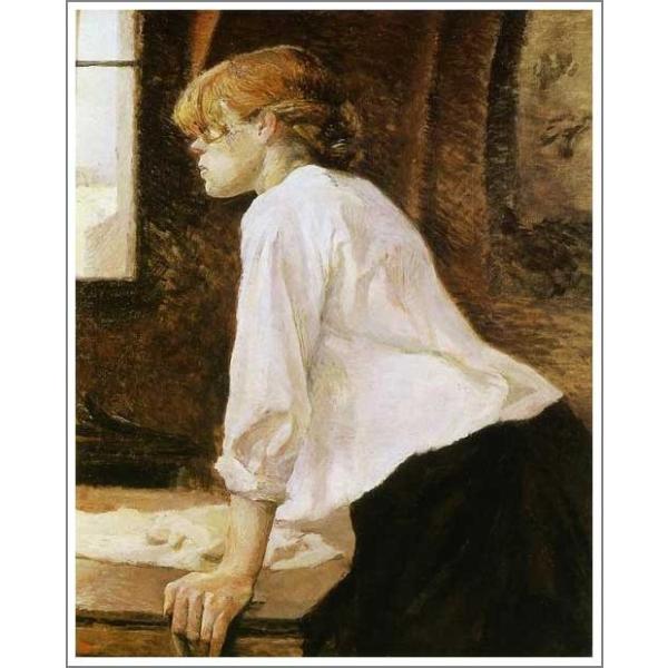 複製画 送料無料 絵画 油彩画 油絵 模写ロートレック「洗濯女」F20