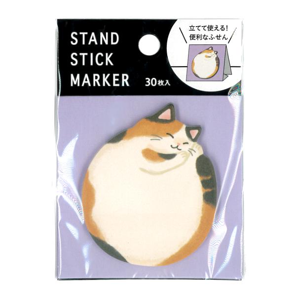 スタンドスティックマーカー 日本猫 30枚入 / 猫 ネコ 付箋 マインド