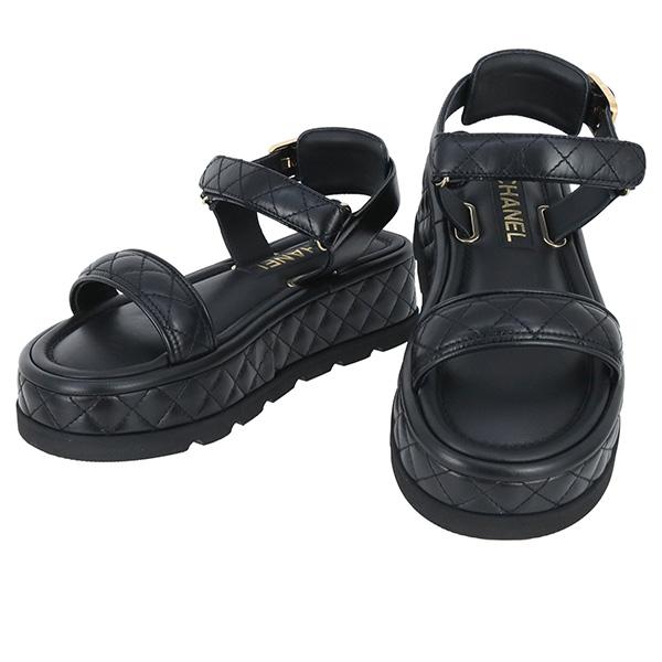 マトラッセ シャネル 厚底サンダル 37C 24cm レディース CCマーク