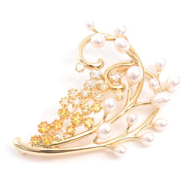 TASAKI（タサキ） ブローチ レディース K18 リーフデザイン パール