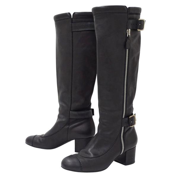 CHANEL（シャネル） ブーツ レディース ブランド ロングブーツ レザー