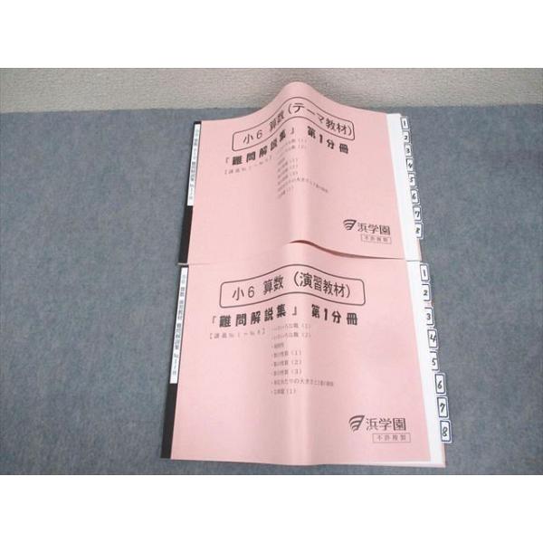 浜学園 小6 算数 テーマ/演習教材 難問解説集 第1分冊 2023 計2冊