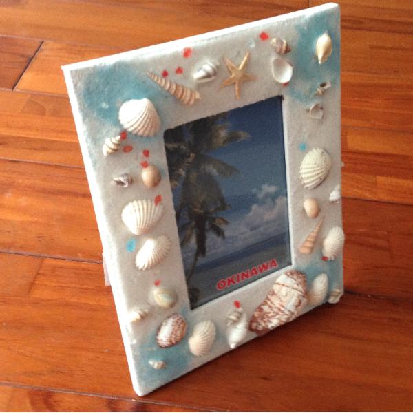 シーグラスアート 七福神白フレーム 全面透明フレームつき ゲリラ出品