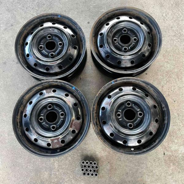 002【純正品4本セット】スズキ Kei純正スチールホイール 13×4.0J 100