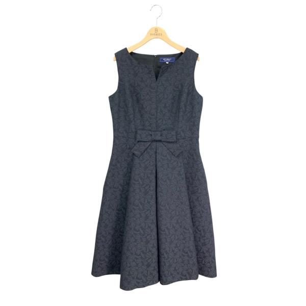 エムズグレイシー 511105 ワンピース 42 ブラック ラメ リボン 花